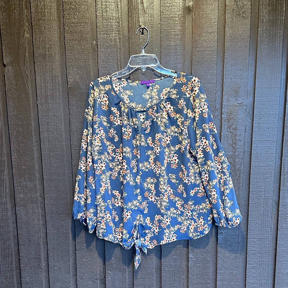 West Kei Floral Navy Blouse